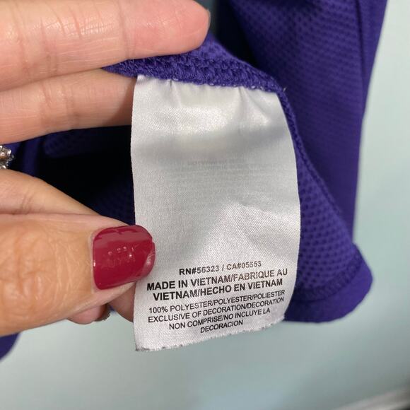 Nike X NYU Embroidered Logos Purple Quarter Zip Athletic Pullover Sweatshirt M - Picture 10 of 11